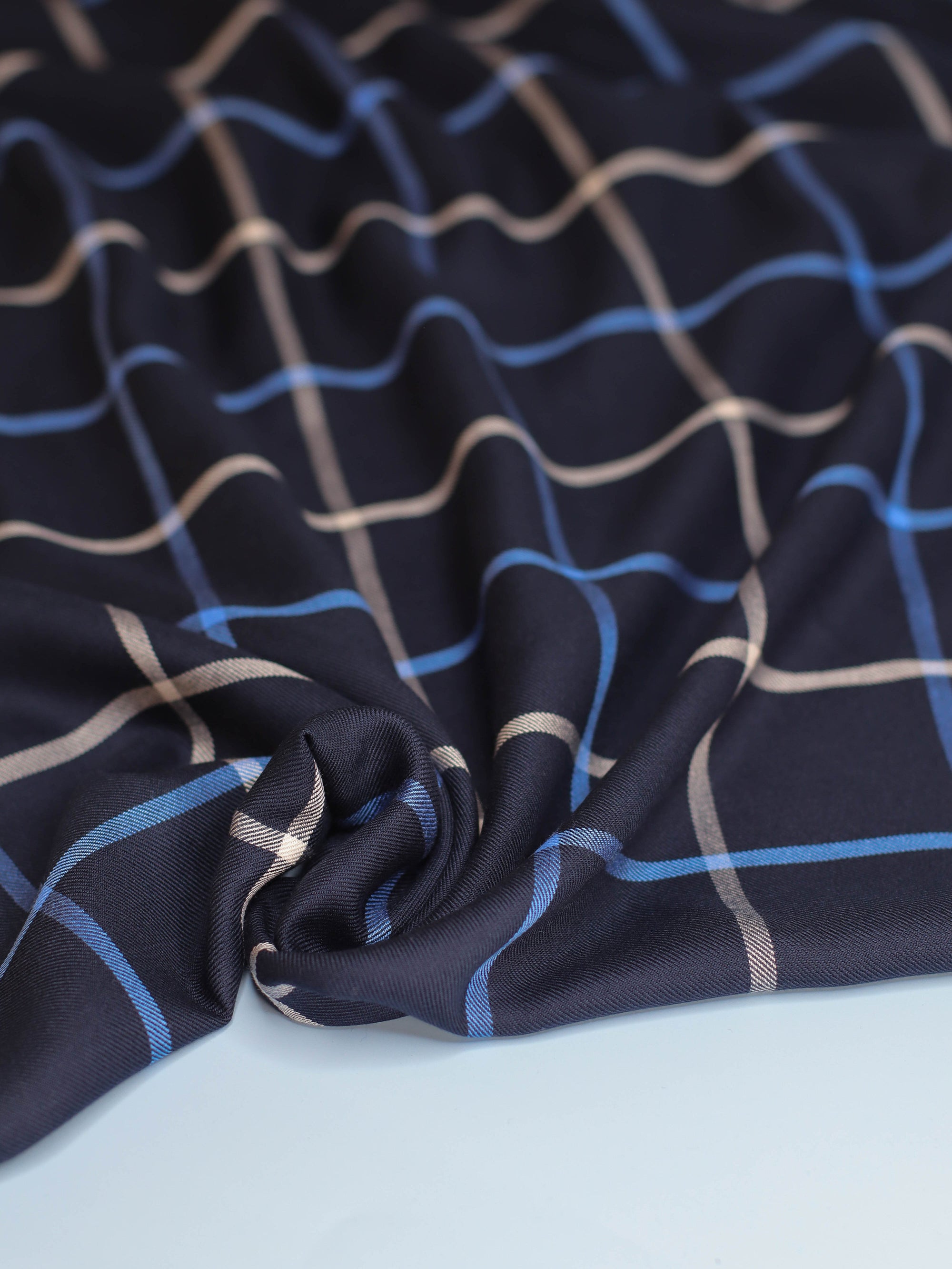 Tino Grid Viscose: Dark Navy|| Viskóza