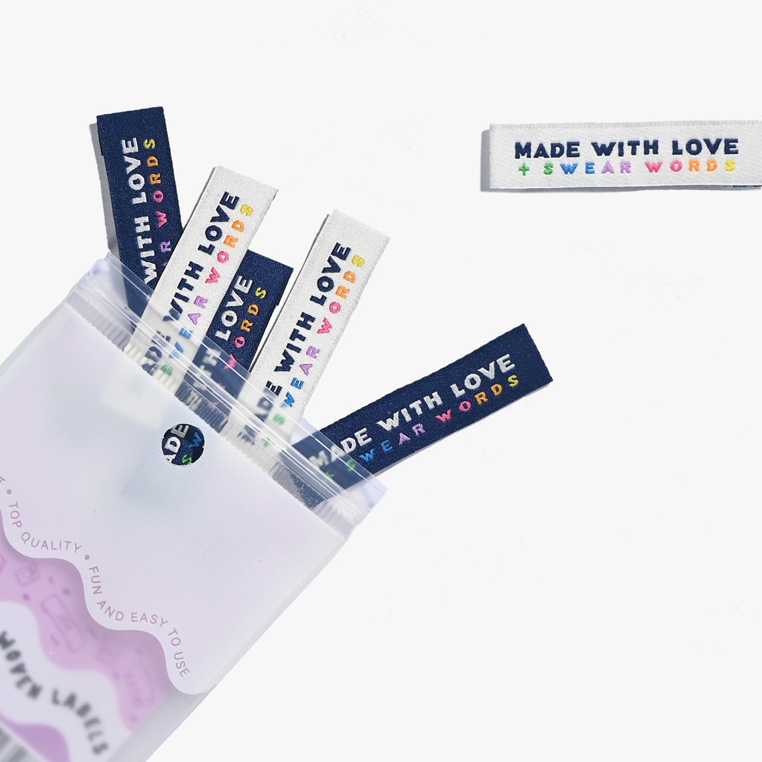 KATM štítky "Made With Love & Swear Words"