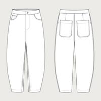 Papírový střih Barrel-Leg Trousers || Kalhoty