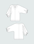 Papírový střih V-Neck Cuff Top