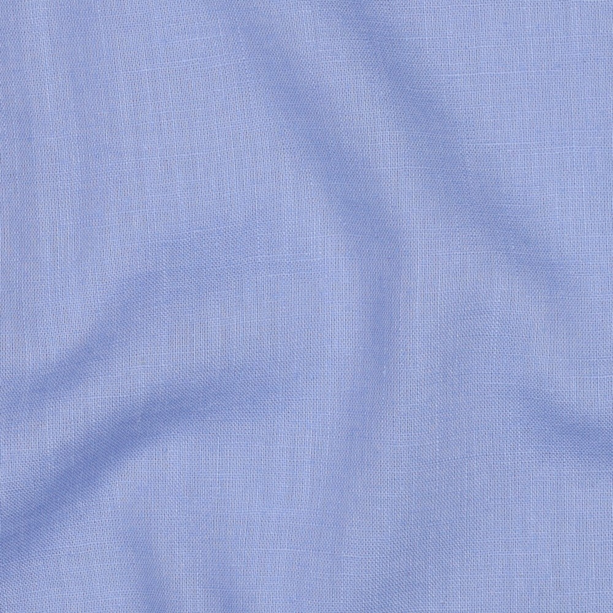 Předepraný jemný len modrý levandulový || Len + bavlna