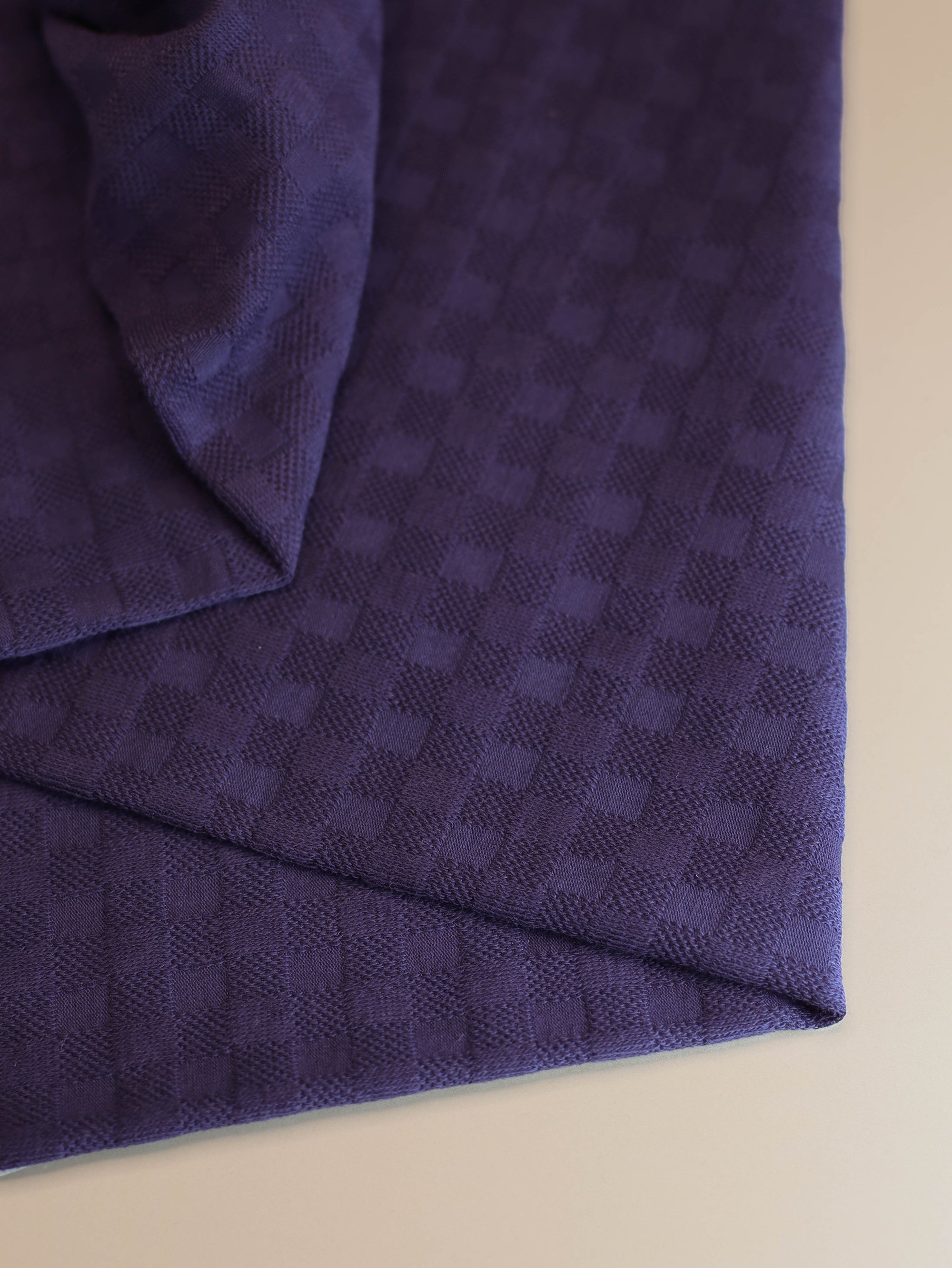 Organic Chess Knit: Sailor Blue || Bavlněný úplet