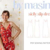 PDF střih Sicily Slip Dress || Šaty