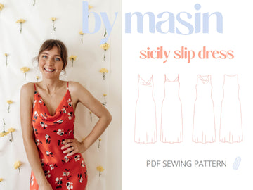 PDF střih Sicily Slip Dress || Šaty