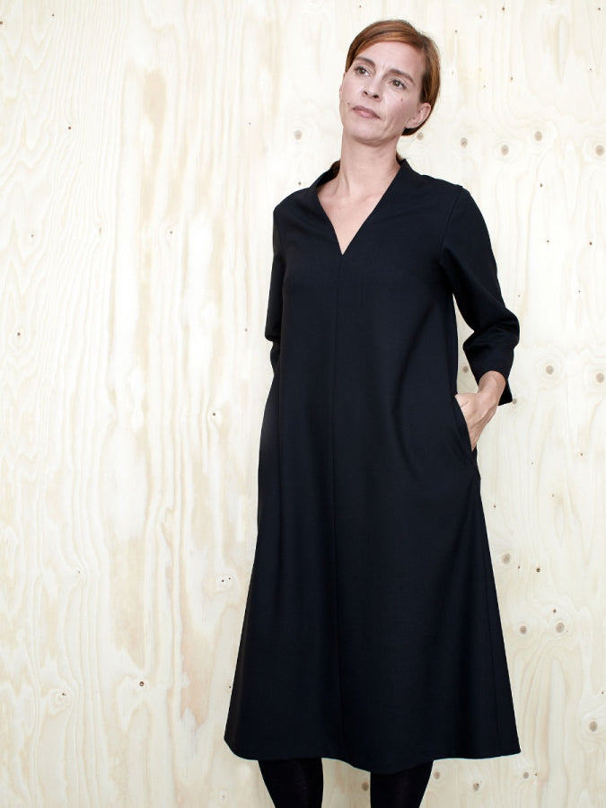 Papírový střih V-neck dress XS-2XL