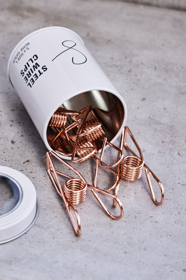 Kovové klipy na látku L - Rosegold