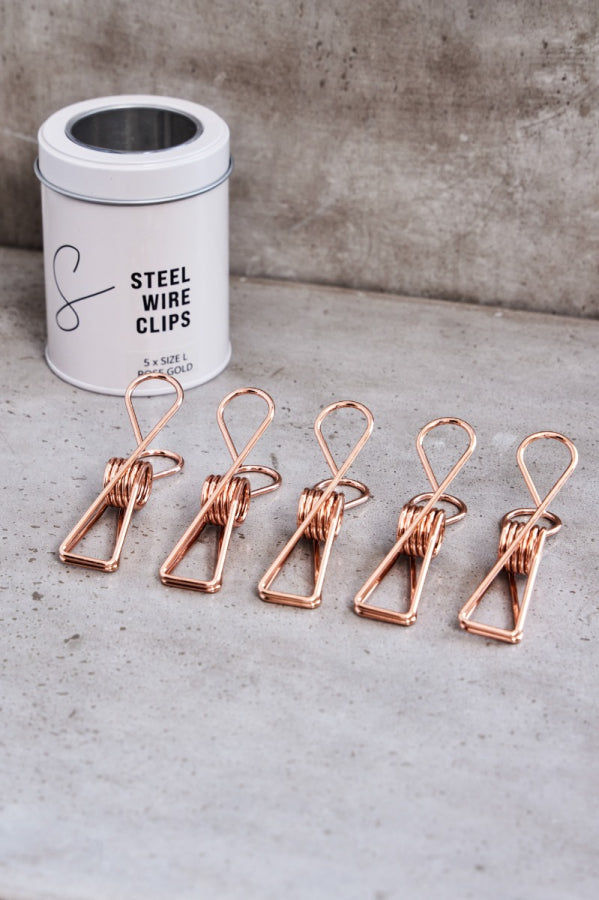 Kovové klipy na látku L - Rosegold
