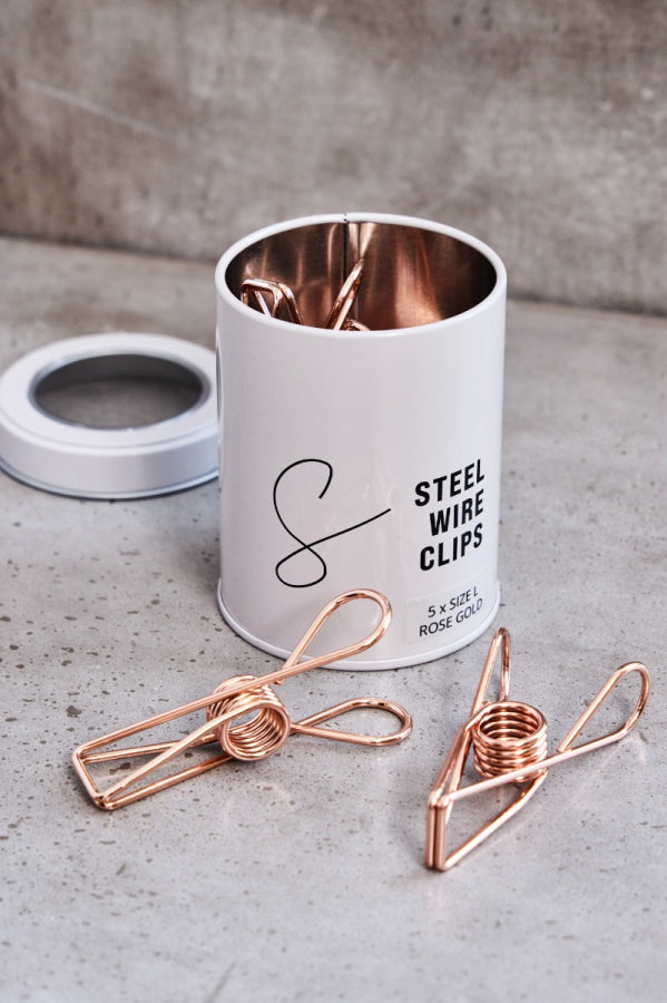Kovové klipy na látku L - Rosegold