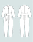 Papírový střih V-Neck Jumpsuit