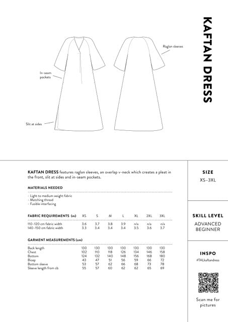 Papírový střih Kaftan Dress