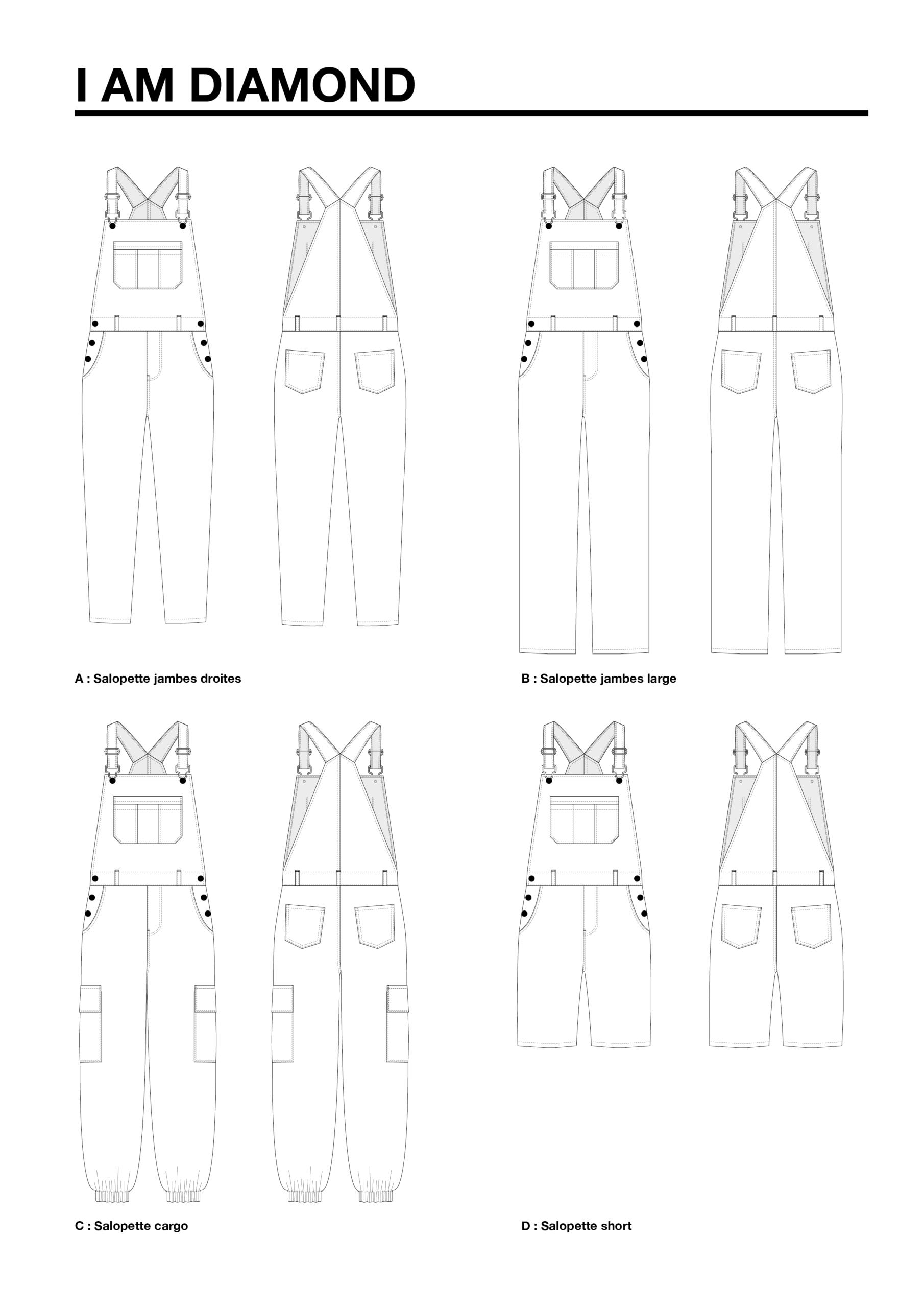 Papírový střih I AM Diamond | Kalhoty s laclem