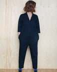 Papírový střih V-Neck Jumpsuit