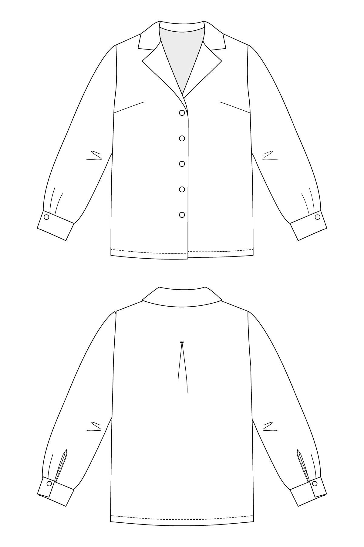 PDF střih Elsi Revere Collar Shirt | Košile