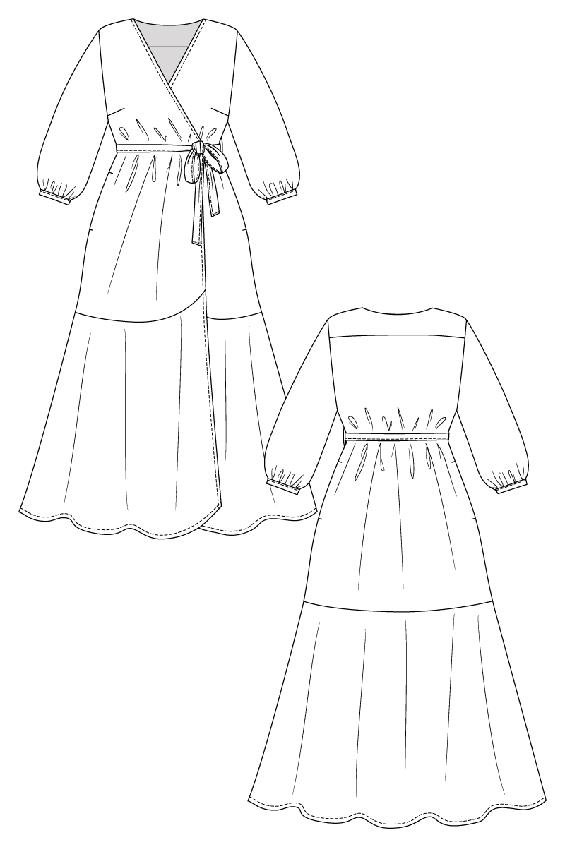 Střih Hali Wrap Dress | Šaty