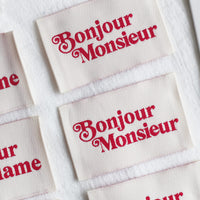 Štítky "Bonjour Madame | Bonjour Monsieur" (červená)