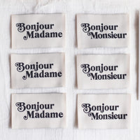 Štítky "Bonjour Madame | Bonjour Monsieur" (černá)
