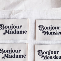 Štítky "Bonjour Madame | Bonjour Monsieur" (černá)