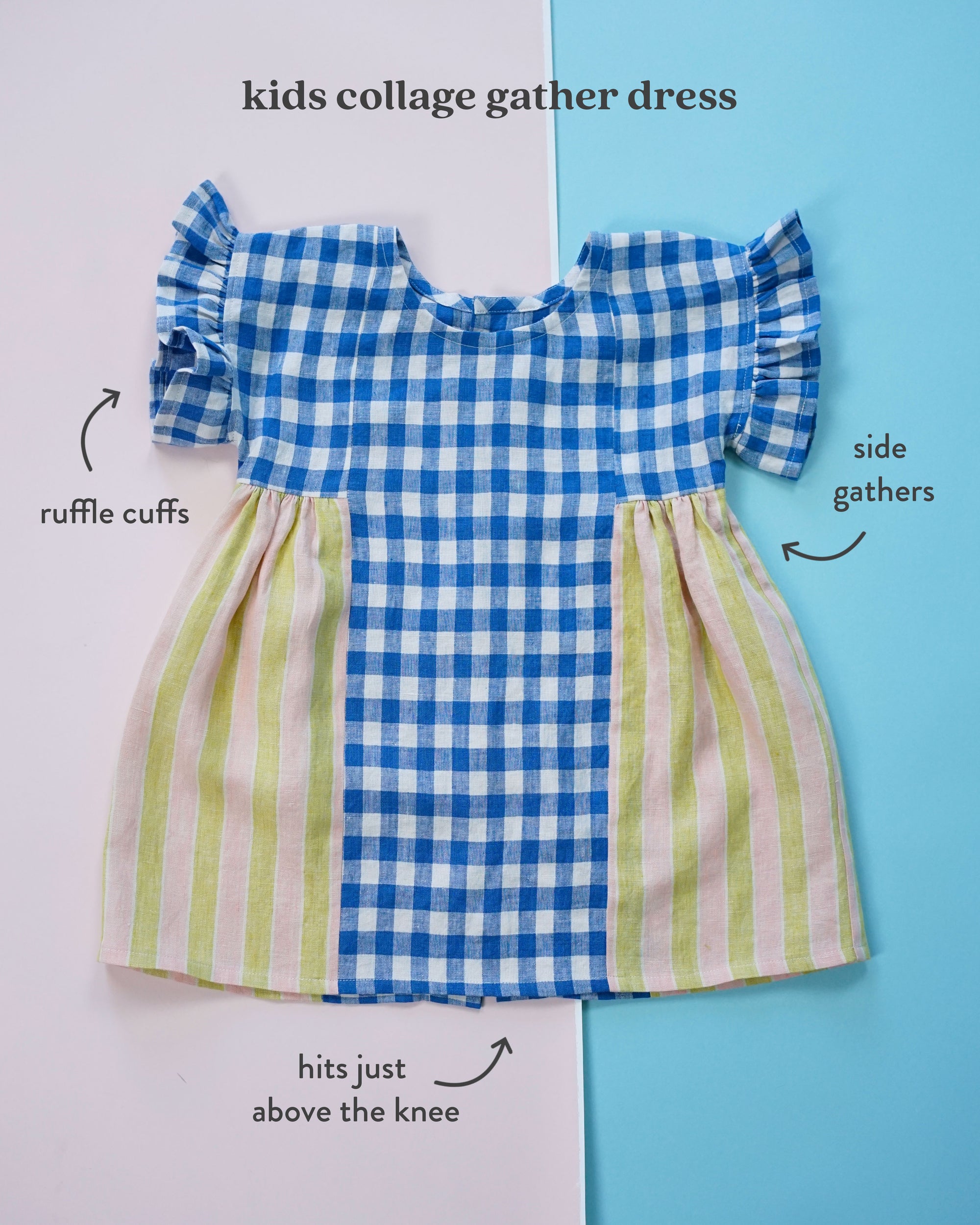 PDF střih Kids Collage Gather Dress | Šaty