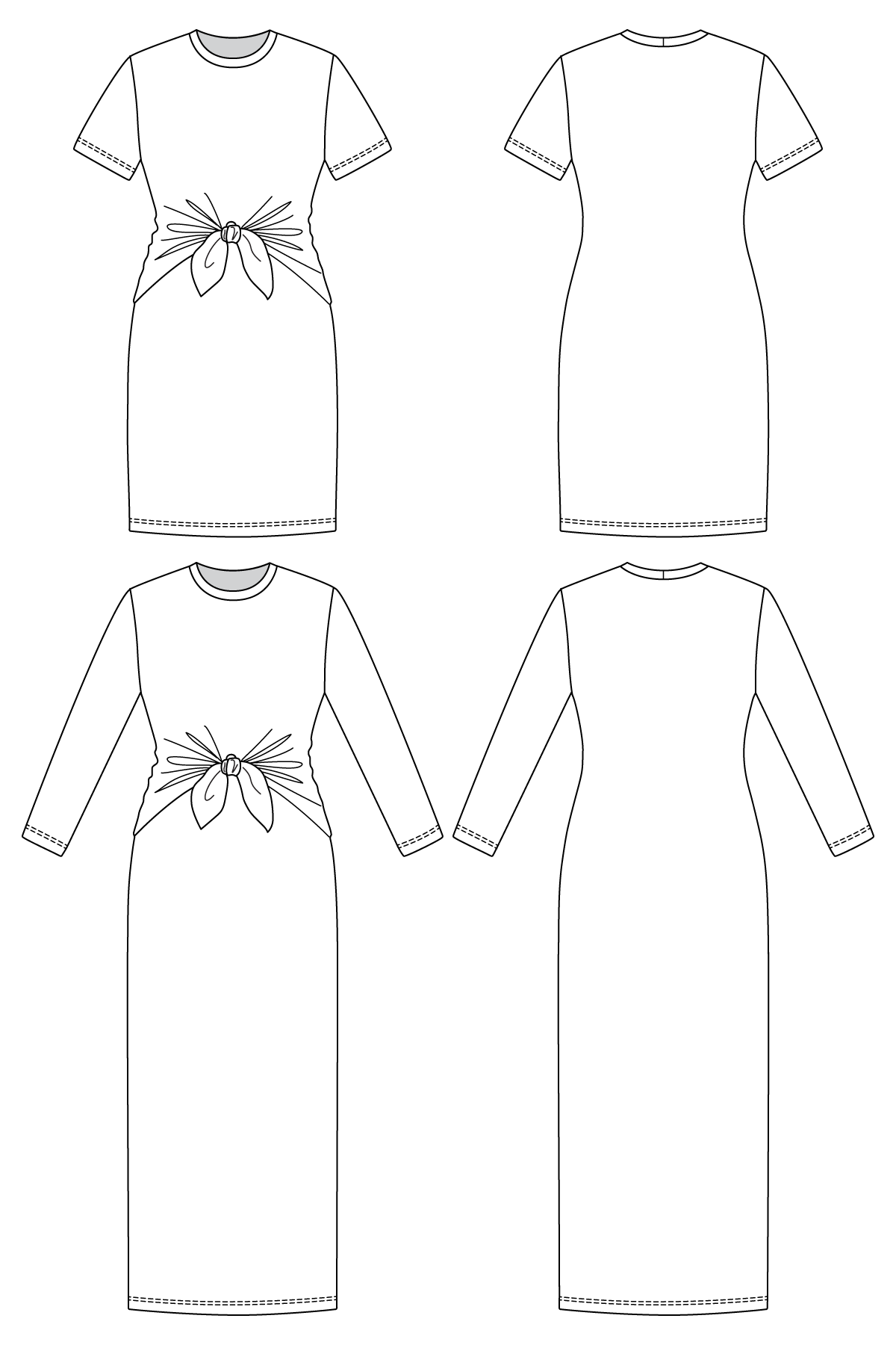 PDF střih Lyyti Tie Front Dress | Šaty