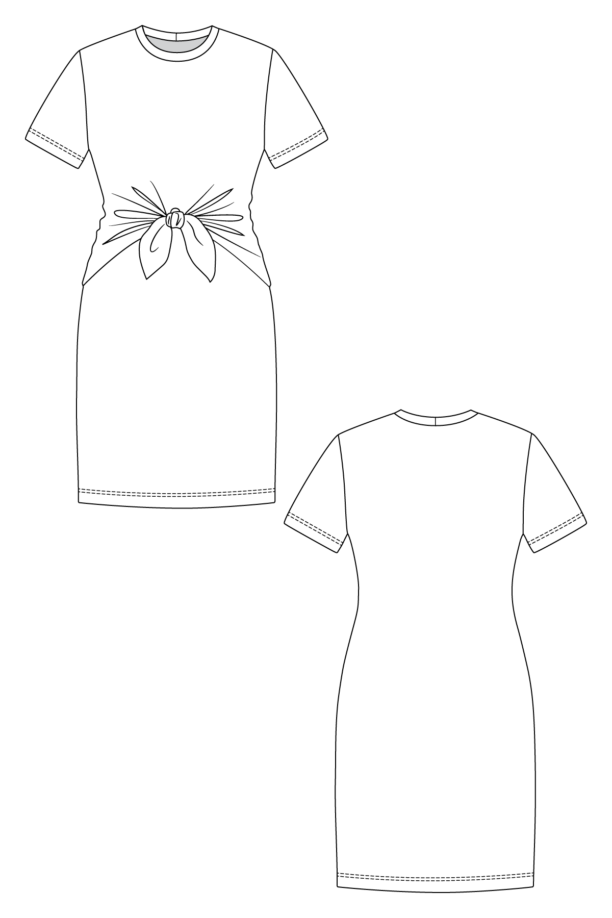 PDF střih Lyyti Tie Front Dress | Šaty