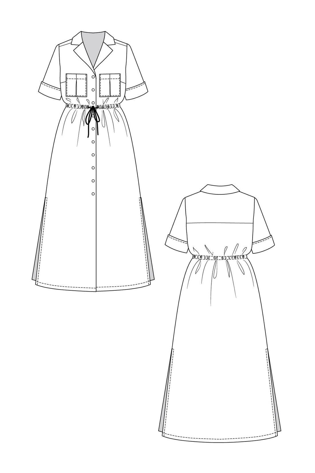 Papírový střih Reeta Shirt Dress || Košilové šaty