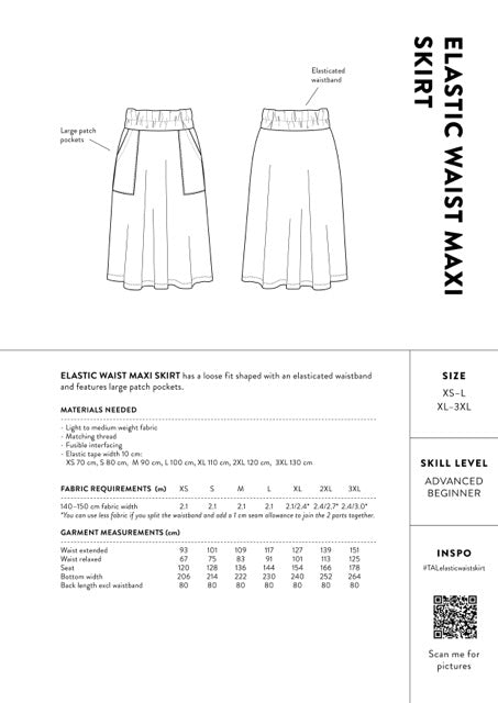 Šicí sada Elastic Waist Maxi Skirt