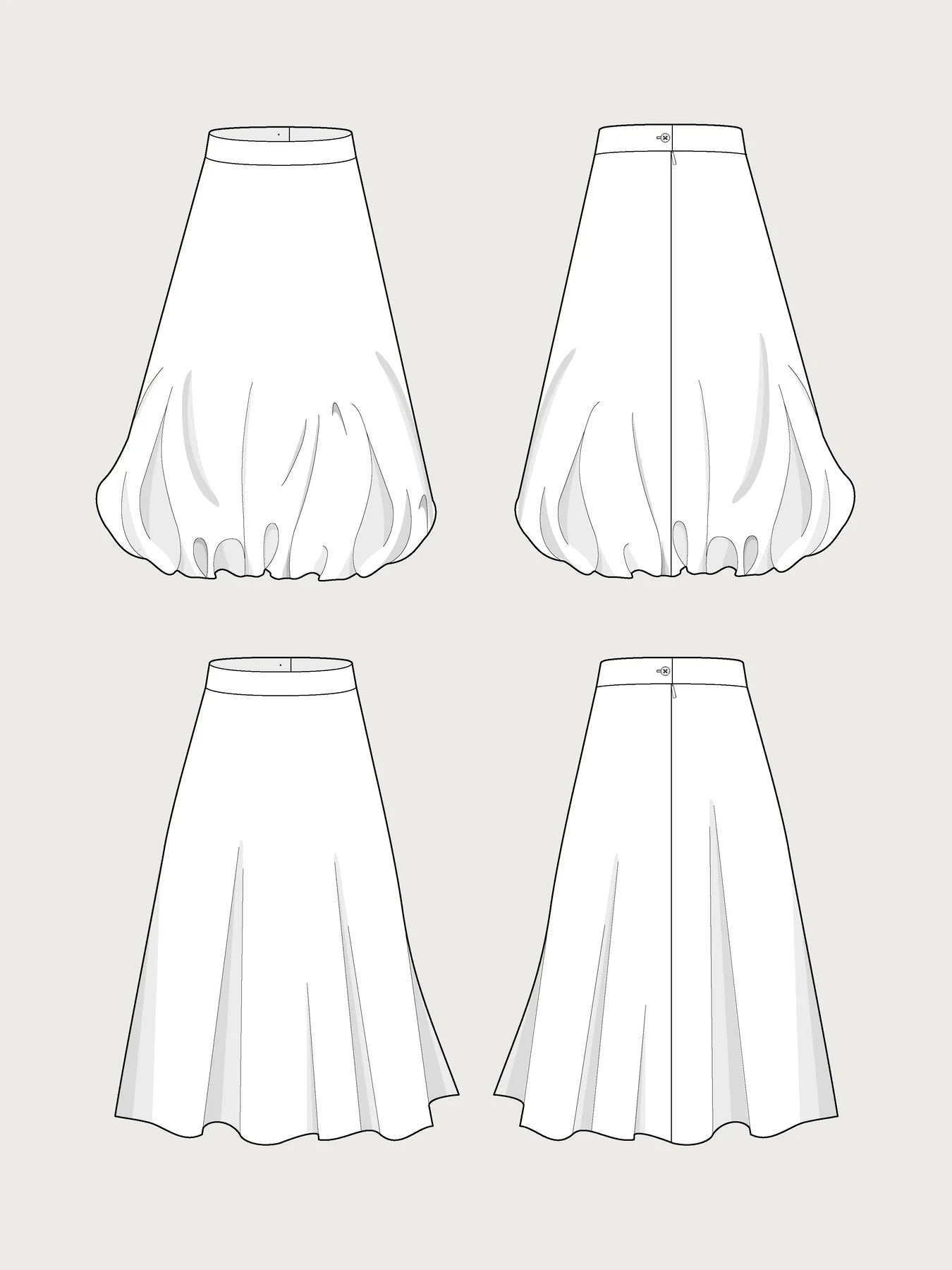 Papírový střih Balloon skirt