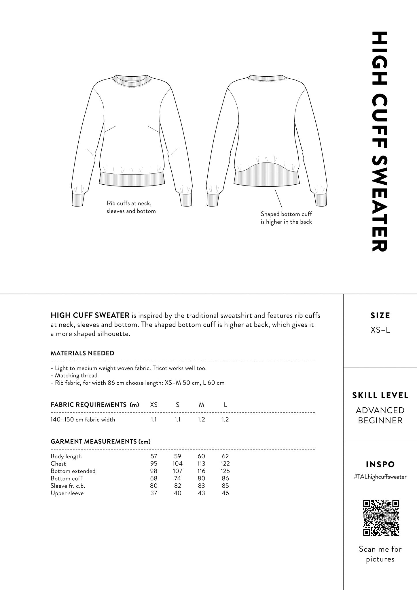 Šicí sada High Cuff Sweater