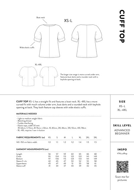 Šicí sada Cuff Top