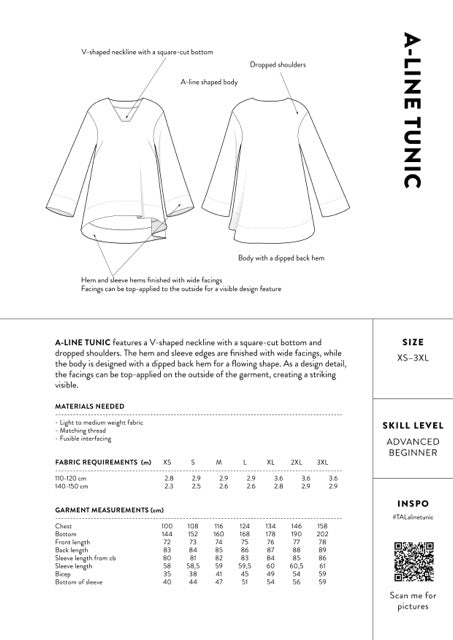 Papírový střih A-Line Tunic | Top