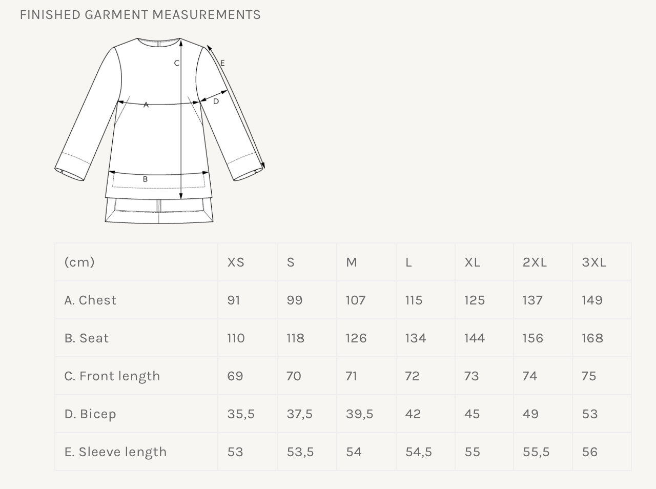 Papírový střih Long Sleeve Tunic