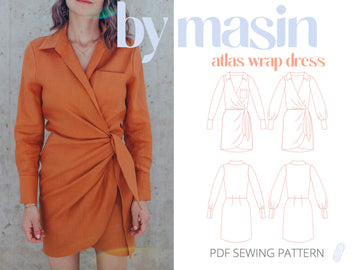PDF střih Atlas Wrap Dress || Šaty