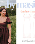 PDF střih Daphne Maxi Dress || Šaty