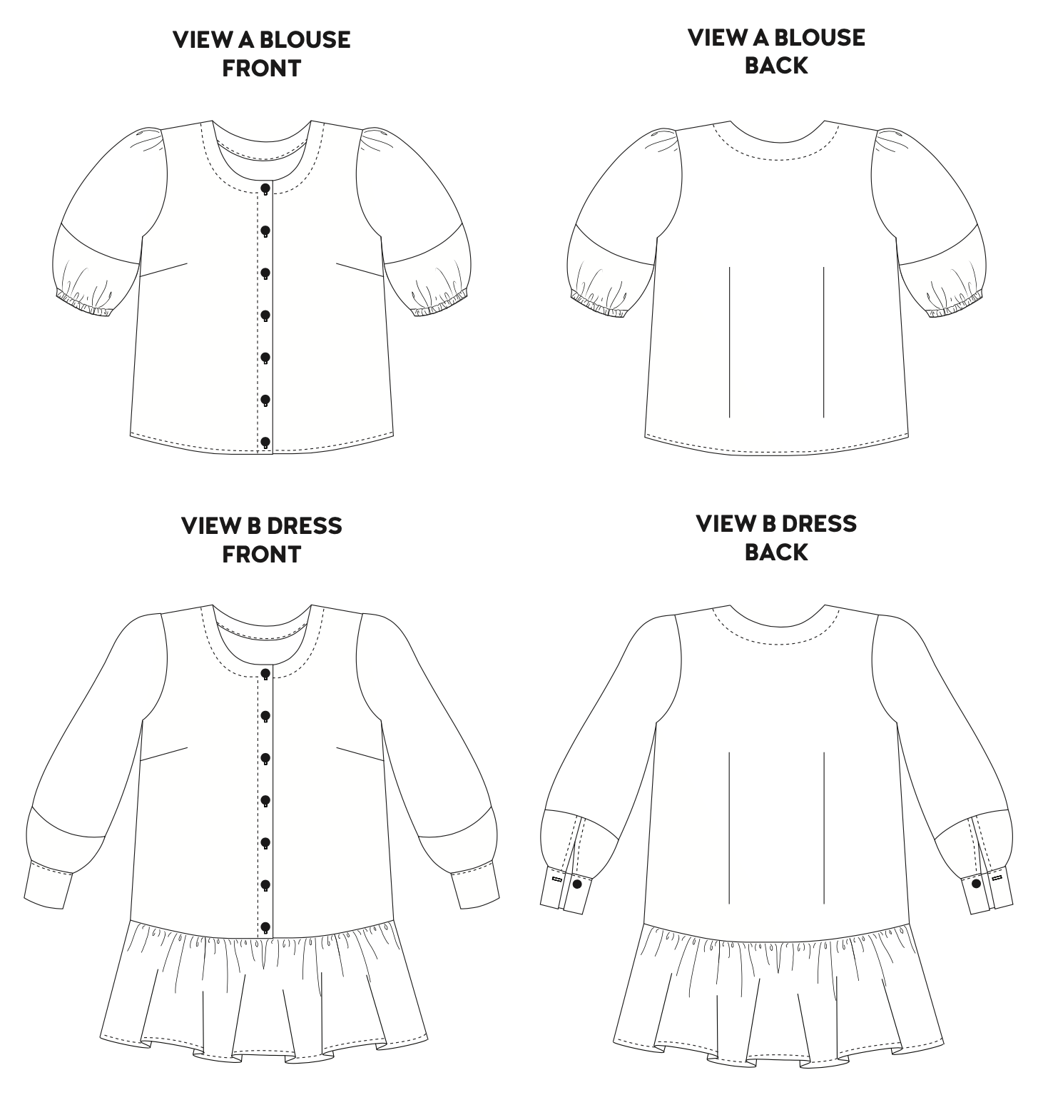 Papírový střih Wren blouse &amp; dress