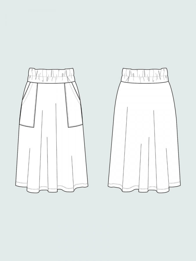 Papírový střih Elastic Waist Maxi Skirt