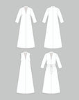 Papírový střih V-neck dress XS-2XL