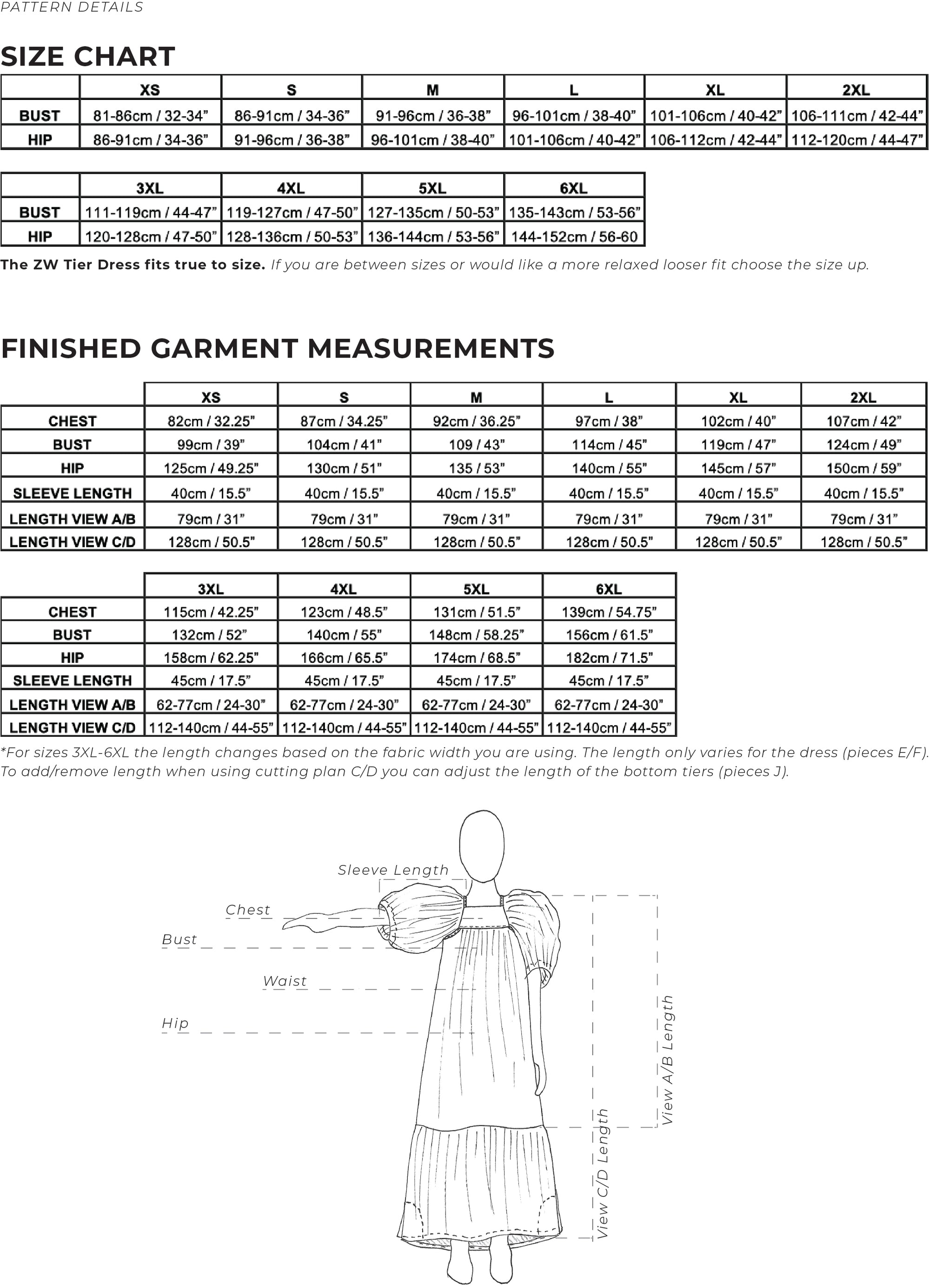 PDF střih ZW Tier Dress